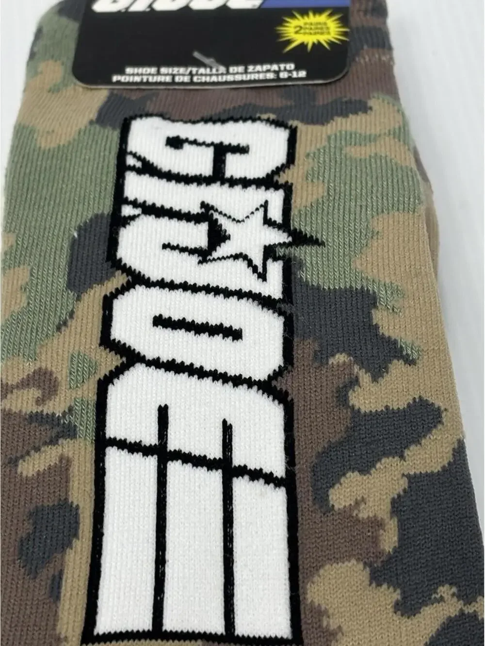 G.I. Joe Men’s Camouflage Crew Socks - New With Tags - Green/Tan Camo Size 6-12